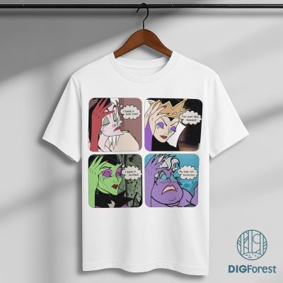 Disney Villains PNG – Maleficent, Evil Queen, Cruella, Ursula Halloween Design, Sublimation Download