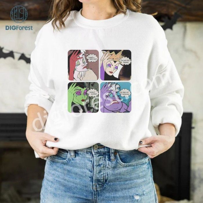 Disney Ursula PNG, Maleficent Shirt, Evil Queen Cruella Shirt, Villains Shirt, Disneyland Halloween Shirt, Sublimation Designs, Instant Download