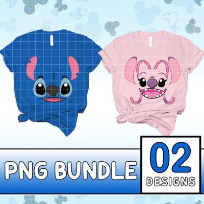 Disney Family Stitch Costume Png | Family Angel Costume Png | Stitch And Angel Png | Family Costume Bundle Png | Family Halloween Costume 2023
