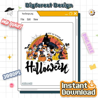 Disney Mickey Not So-Scary PNG – Disneyland Halloween, Mickey Trick or Treat, Rainbow Halloween Design