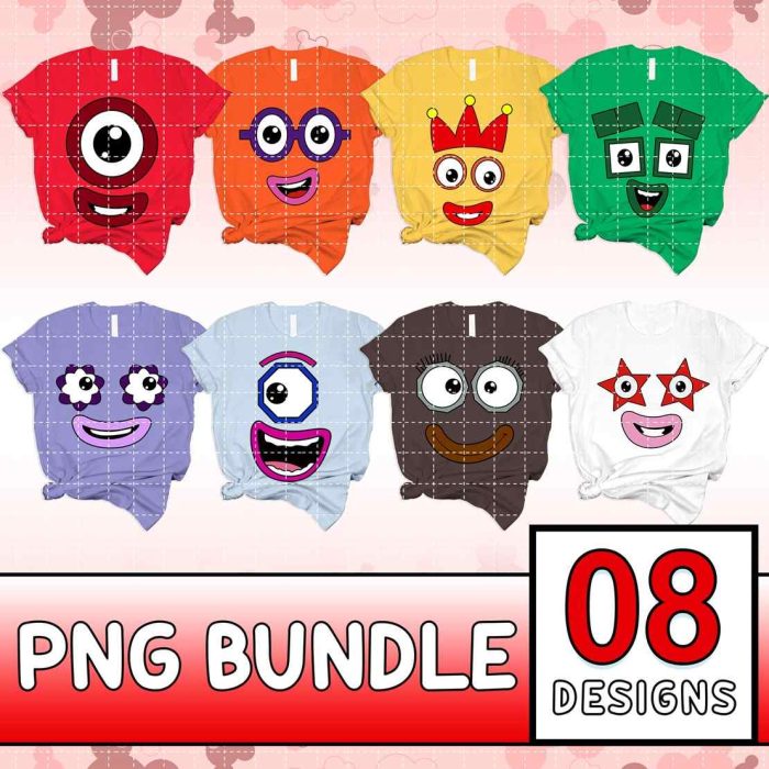 Numberblocks Costume Png | Numberblocks Halloween Costume Png | Numberblocks Group Costume Png Matching Family Halloween Costume Png File