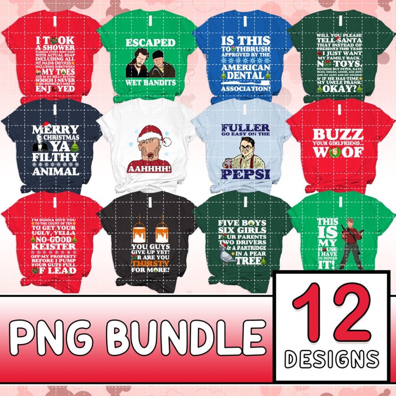 Home Alone Family Christmas PNG Files | Kevin Mccallister Home Alone Png | Home Alone Christmas Pajamas | Home Alone Quote Instant Download