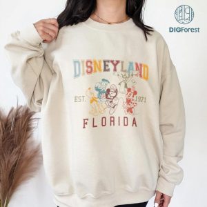 Disney Retro Mickey And Friends Est 1971 Florida Png, 2023 Family Vacation Tee, Magic Kingdom, Minnie Donald Pluto Shirt,Instant Download