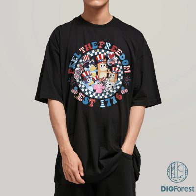 Bluey 4th of July Shirt – Patriotic Red White and Bluey Independence Day Tee