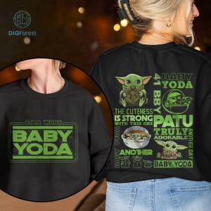 Baby Yoda Double Sided Png | The Mandalorian Grogu 2 Sided Shirt | Vintage Galaxy Edge Design | Digital Download