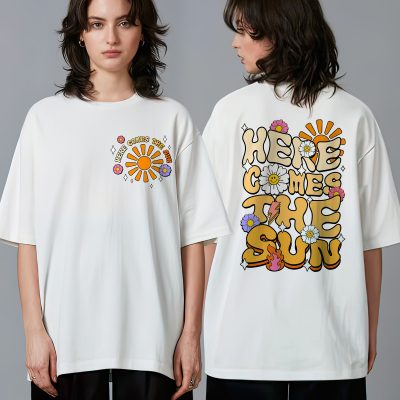 Here Comes The Sun Sublimation Shirt – Retro Mascot Summer Tee, Sunkissed Trendy PNG Design