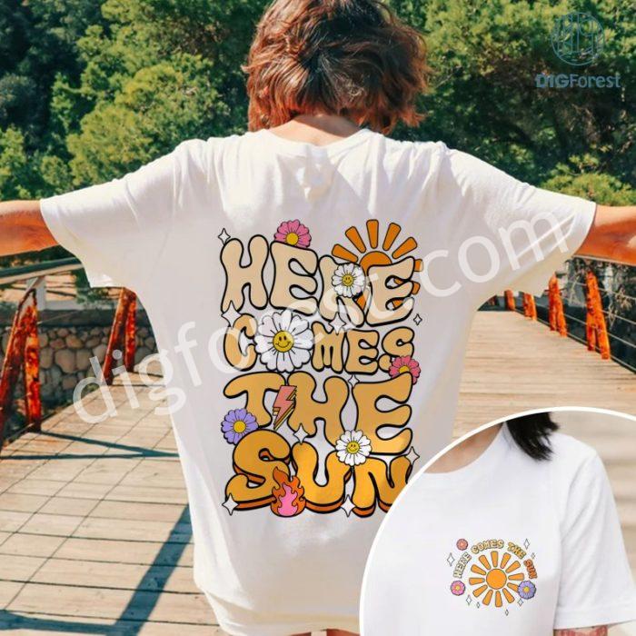 Here Comes The Sun Sublimation PNG, Retro Mascot Summer Sublimation Shirt, Sunkissed Sublimation Design, Trendy PNG