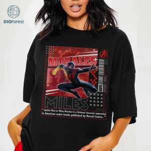 Aesthetic Spider Man Png | Miles Morales Design | Vintage Spidey Shirt | Villains Spiderman Png | Superhero Family Trip