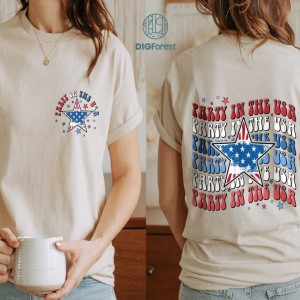 Party in the USA Y2K Styled Png, Retro 4th of July American Shirt, Fourth Of July Png, USA Flag, America Patriotic Png, Independence Day, Digital Download