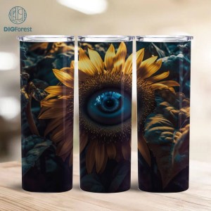 Sunflowers 20 oz Skinny Tumbler Sublimation Design | Flowers Lover Straight & Tapered 3D Tumbler Wrap | Instant Digital Download