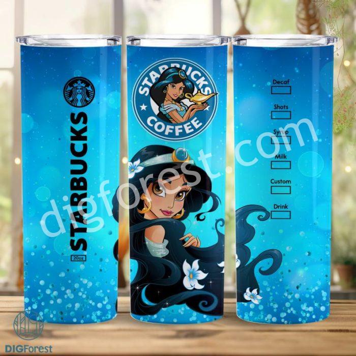 Disney Aladdin Jasmine Straight & Tapered Tumbler Wrap | Jasmine Princess Coffee 20oz Skinny Tumbler Sublimation Design | Instant Digital Download