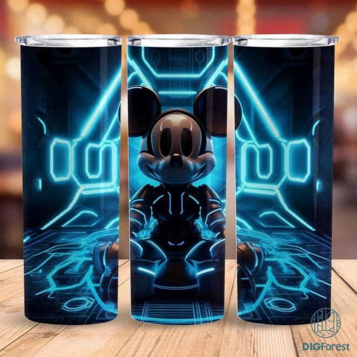 Disney 3D Mickey Tumbler Design Tron Lightcycle Run Ride | Sublimation Digital Download | 20 oz Tumbler Sublimations | Cricut Files | Tumbler Wrap