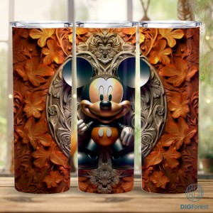 3D Disney Mickey Skinny Tumbler wrap PNG | Mickey Flowers Sublimation Tumbler wrap | Mickey Mouse Digital Download | Floral Tumbler Cricut Files
