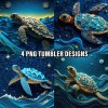 3D Turtle Starry Night Tumbler Sublimation Bundle, Turtle Sublimation Designs, 3D Sublimation Wrap Png, Cricut Files, Png Sublimation Bundle