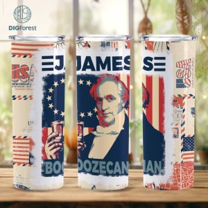 James Boozecanan 4Th Of July 20 Oz Skinny Tumbler Wrap, American 4Th Of July Tumbler Sublimation Designs, 4Th Of July Tumbler Digital Files