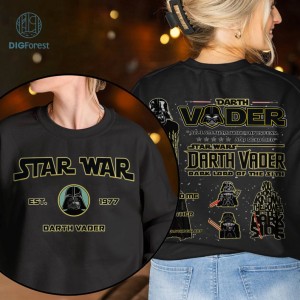 EST 1977 2 Sided Png | Darth Vader Sweatshirt | Movie Sweatshirt | Anakin Skywalker Png | Galaxy's Edge Digital Download