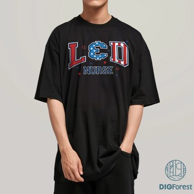 Retro LED Nurse 4th of July Shirt - American Patriotic Sublimation Design | Nurse USA PNG File