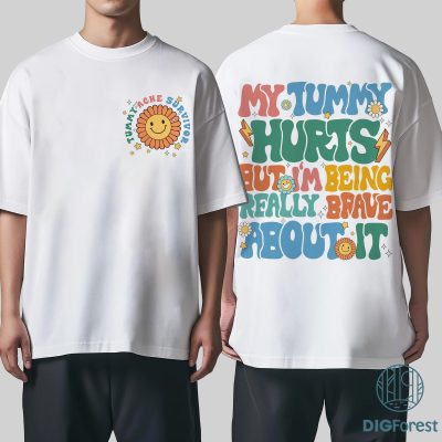 My Tummy Hurts Shirt – Funny Tummy Ache Survivor Tee | Chronic Migraine Groovy Aesthetic Shirt