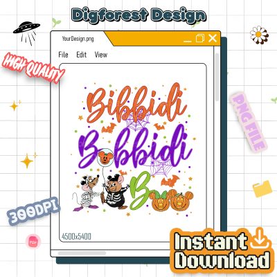 Disney Bibbidi Bobbidi Boo Halloween PNG – Jaq and Gus, Mickey Pumpkin, Disneyland Halloween Design PNG