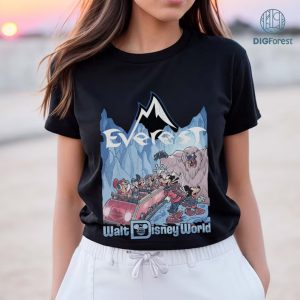Disney Vintage Everest Mountain Mickey and Friends PNG Digital | Retro Mickey Everest Ride Shirt | Vacation Trip Sublimation | Family Vacation Shirt