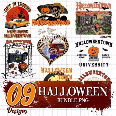 Halloweentown Bundle PNG – Halloweentown and Chill PNG, Pumpkin Gift PNG, Halloween School PNG, Digital Download PNG