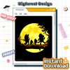 Bluey Halloween PNG – Trick or Treat Design, Bluey Walking Under the Moon, Spooky Season Halloween PNG