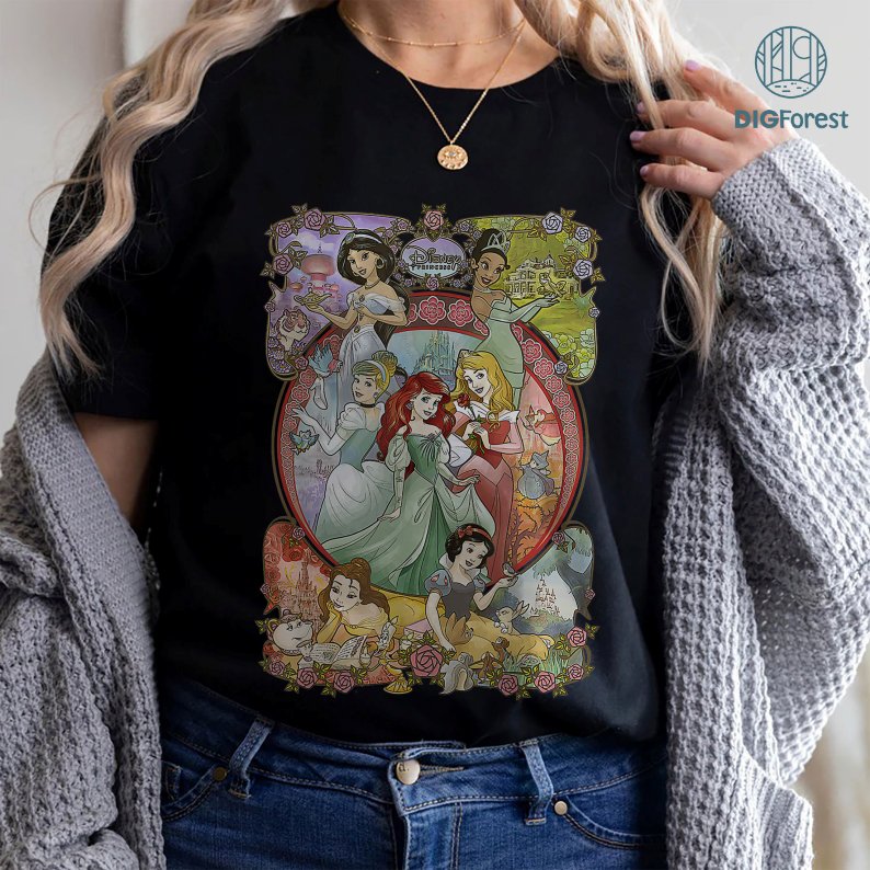 Disney Retro Snow White Princess Png | Jasmine Shirt | Princess Movie Characters Shirt | Ariel Princess Sweatshirt | Little Mermaid Shirt