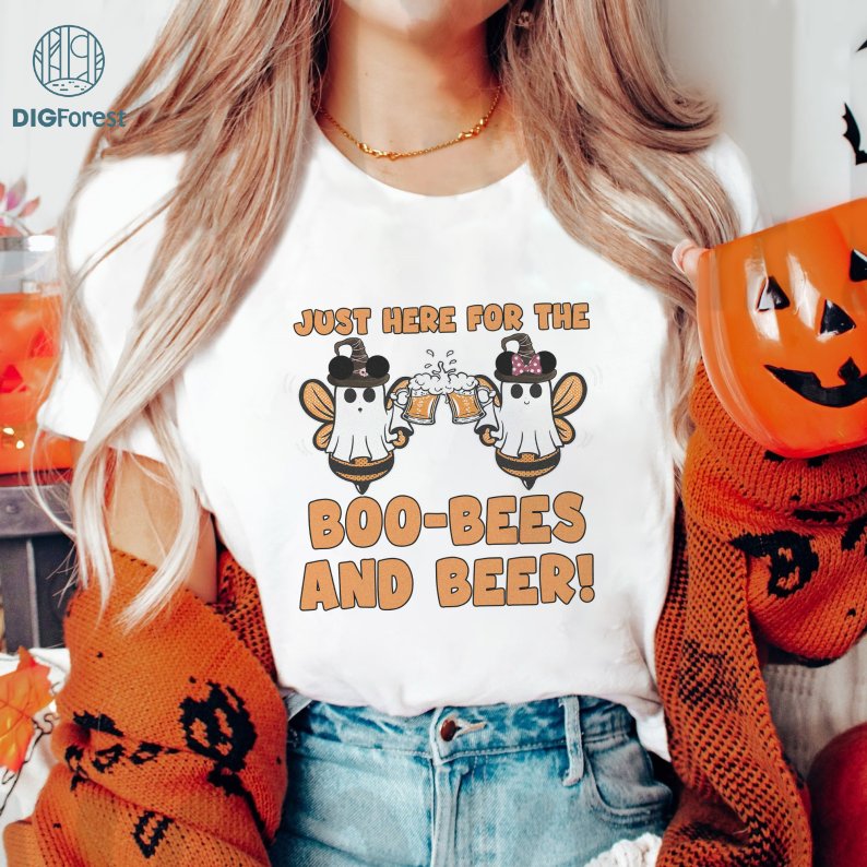 Disney Mickey Minnie Halloween Ghost Png | Just Here For The Boos Shirt | Halloween Sublimation Png | Mickey Not So Scary Shirt| Halloween Party | Digital Png