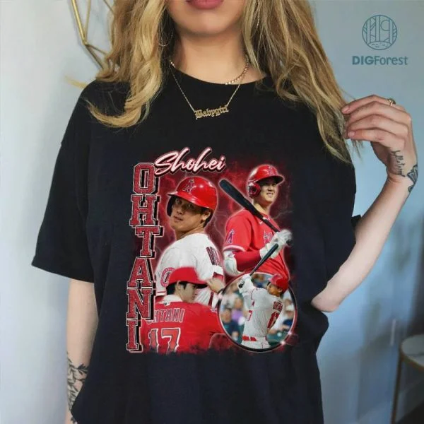 Shohei Ohtani Vintage MLB Png, Baseball Shirt, Classic 90s Graphic Design, Fan Gift, Retro American Baseball Bootleg Gift
