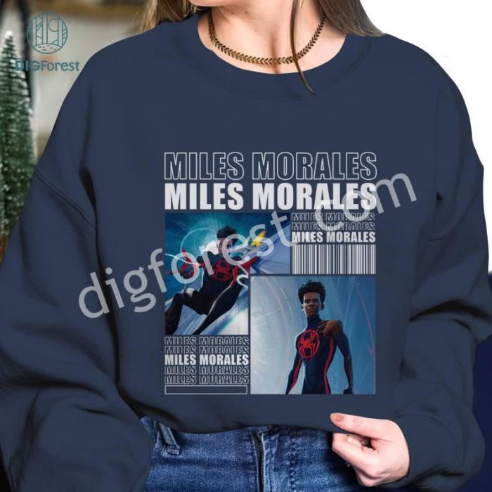 Vintage Styled Miles Morales Png | Spiderverse Png | Spiderman Lover Gift | Spider-Man 2023 Shirt | Miles Movie | Spiderman 2099 Digital Download