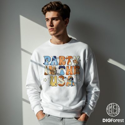 Bingo Party in the USA 4th of July Shirt - Bluey Patriotic Sublimation Design | Red White and Blue PNG Bingo Party in the USA 4th of July Shirt - Bluey Patriotic Sublimation Design | Red White and Blue PNG