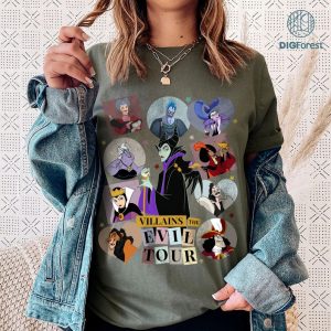 Disney Retro Villains Squad Halloween Design for Shirt | Villains Wicked Png | The Evil Tour PNG| Halloween Party Shirt | Halloween Shirt Design