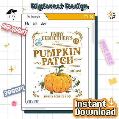 Disney Cinderella Fairy Godmother PNG – Pumpkin Patch, Bibbidi Bobbidi Boo, Varsity Halloween Sublimation PNG