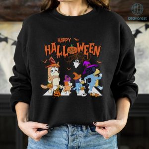 Bluey Abbey Road Halloween PNG File, Bluey Bingo Halloween Shirt, Bluey Family Halloween Design, Halloween Party, Png Files For Sublimation