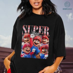 Super Mario Vintage Graphic PNG File, Super Mario Bros Homage TV Shirt, Supermario Bootleg Rap Shirt, Sublimation Designs, Instant Download
