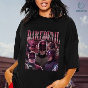 Daredevil Vintage Graphic PNG File, Avengers Superhero Homage TV Shirt, Daredevil Bootleg Rap Shirt, Sublimation Designs, Instant Download