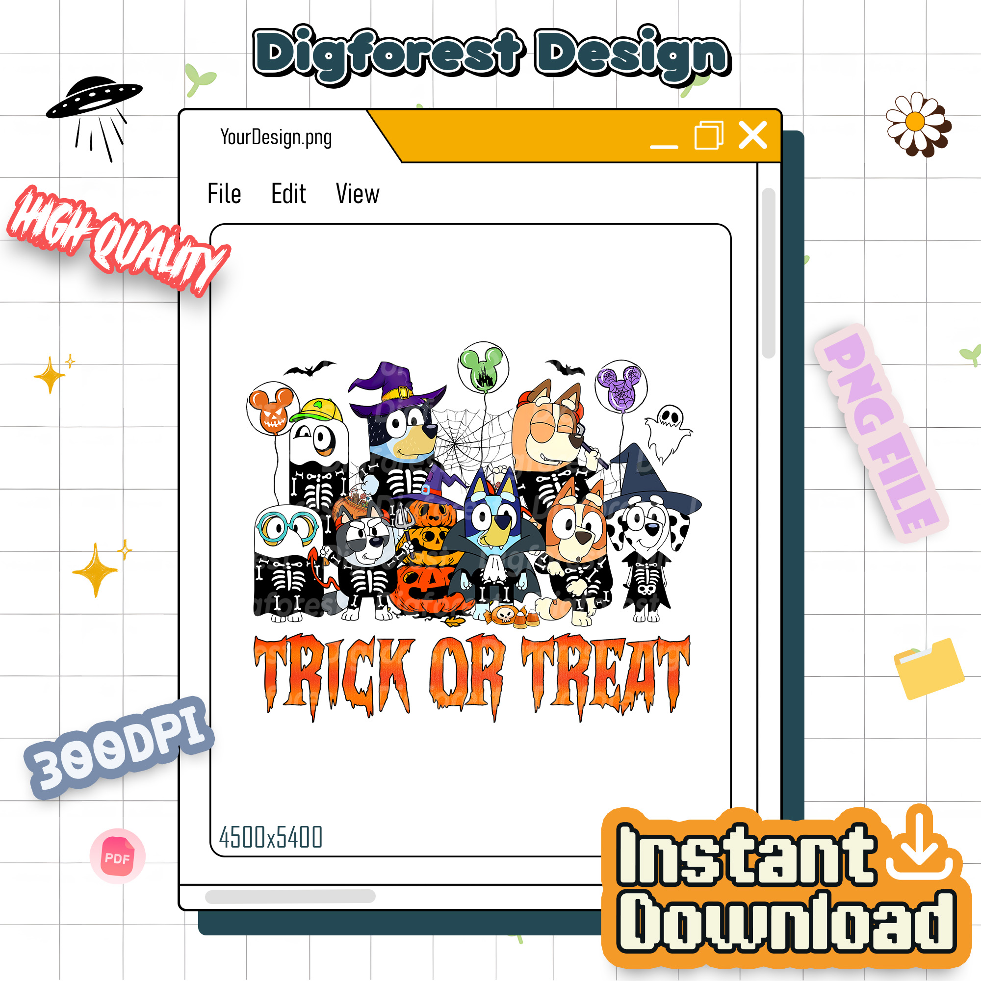 Bluey Halloween PNG – Bluey Costume Design, Trick Or Treat PNG, Happy Halloween Sublimation, Horror Halloween Bluey Halloween PNG – Bluey Costume Design, Trick Or Treat PNG, Happy Halloween Sublimation, Horror Halloween