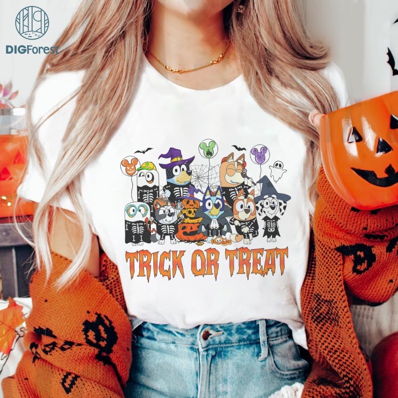 Bluey Halloween Shirt | Bluey Halloween Costume PNG | Happy Halloween Png | Horror Halloween PNG Sublimation Designs | Trick Or Treat PNG | Digital Download