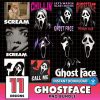 Ghost Face 20 Designs Bundle Png | Scream Movie Png | Scary Movie Png | Horror Halloween Png | Halloween Movie