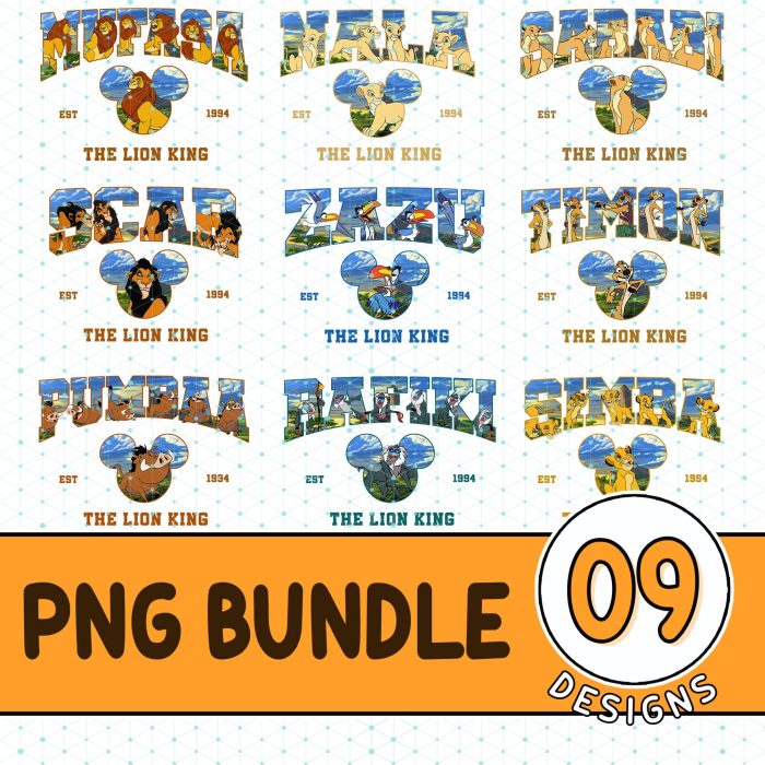 Disney The Lion King Characters PNG File, WDW Animal Kingdom Shirt, Hakuna Matata Shirt, Magic Kingdom, Family Birthday, Sublimation Designs