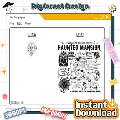 Disney Vintage Haunted Mansion PNG – Hitchhiking Ghosts, Foolish Mortal, Halloween Shirt Sublimation PNG