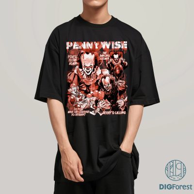 Retro Pennywise Shirt – Vintage Horror Halloween Tee, Scary Clown Costume Shirt, Classic Horror Movie Fan Gift