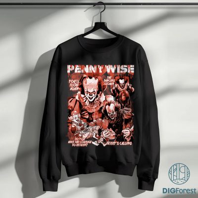 Retro Pennywise Shirt – Vintage Horror Halloween Tee, Scary Clown Costume Shirt, Classic Horror Movie Fan Gift