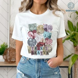 Trixie & Katya Vintage Graphic PNG File, Trixie & Katya Homage TV Shirt, Trixie and Katya Bootleg Rap Shirt, Sublimation Designs