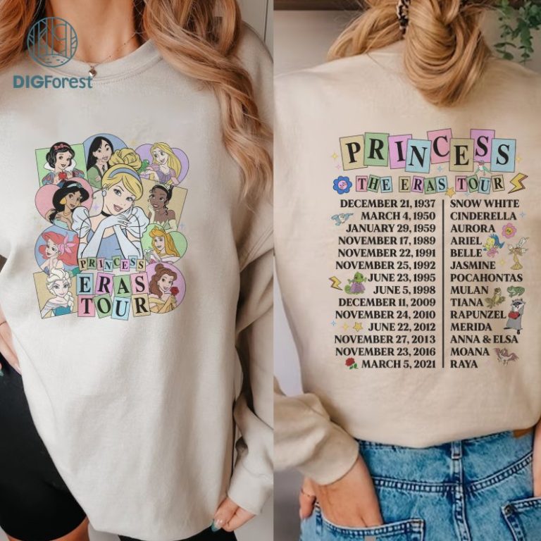 Disney Princess Eras Tour PNG Sublimation, Princess Royal Tour PNG ...