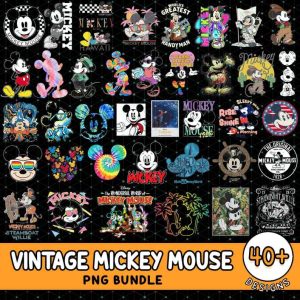 Vintage Mickey Mouse 40 Designs Bundle Png | Mickey And Friends Png | Micke Minnie Png | Magic Kingdom Png Digital Download
