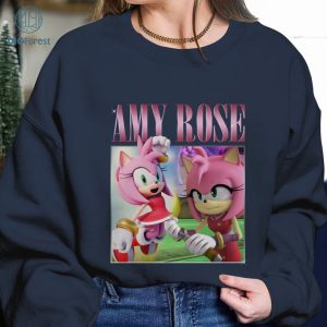 Amy Rose Vintage Graphic Design, Sonic the Hedgehog Homage TV Shirt, Amy Rose Bootleg Rap Shirt, Sublimation Designs