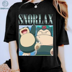 Snolax Vintage Graphic PNG File, Pocket Monster Homage TV Shirt, Snolax Bootleg Rap Shirt, Sublimation Designs, Instant Download