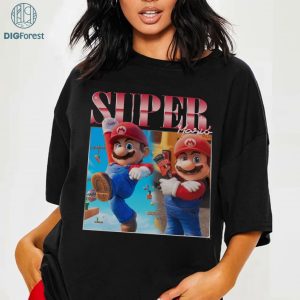 Super Mario Vintage Homage Png | Mario Luigi Yoshi Peach Bowser Toad Koopa Png | Super Mario Bros Shirt | Mario Matching Digital Download