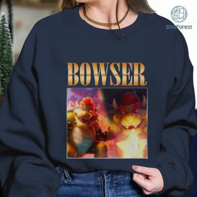 Bowser Mario Vintage Graphic Shirt, Super Mario Bros Homage TV Shirt, Bowser Super Mario Bootleg Rap Png, Graphic Tees For Women Trendy, Instant Download